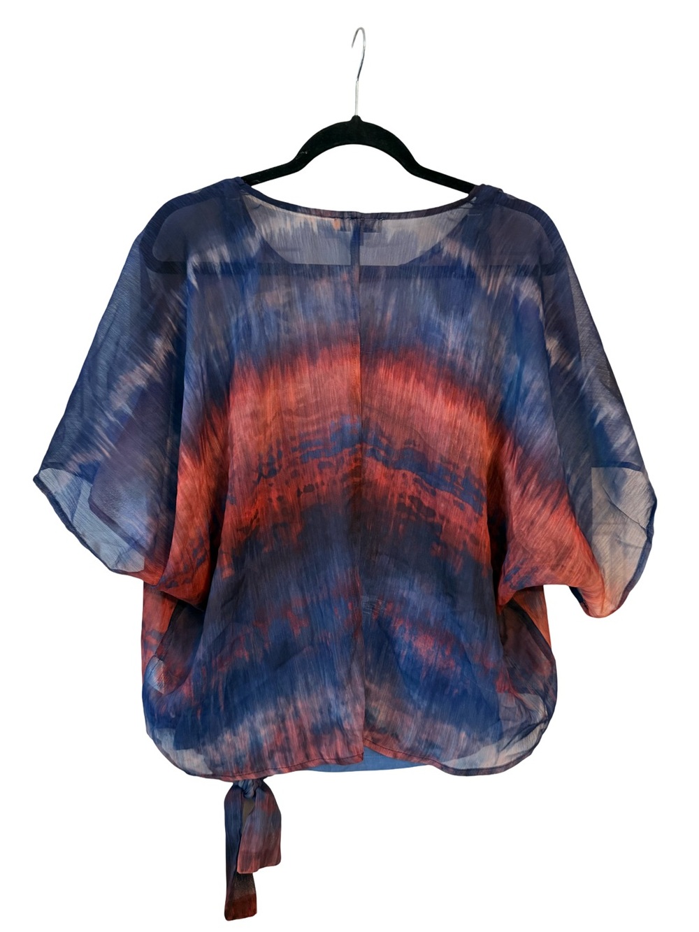 Democracy Women’s Navy and Rust Tie-Hem Sheer Tunic